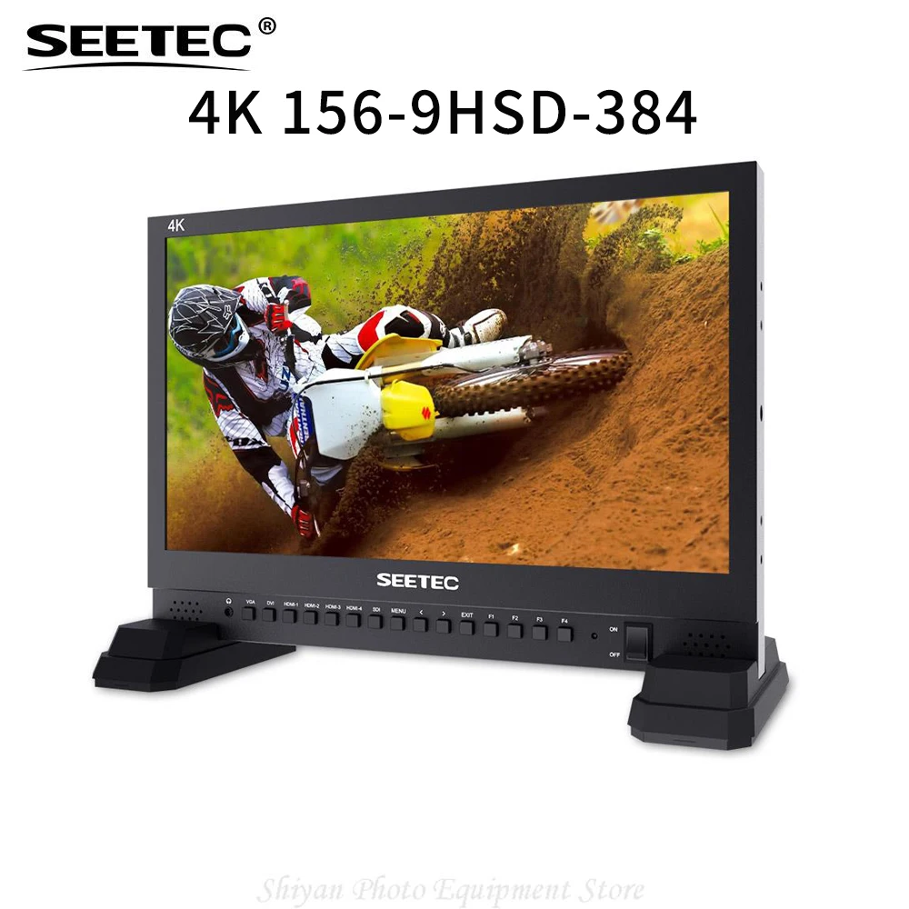 Монитор широковещания Seetec 4K 156-9HSD-384 15,6 дюйма IPS UHD 3840x2160 с 3G-SDI HDMIx4 Quad Разделенный экран, фотографический фокус