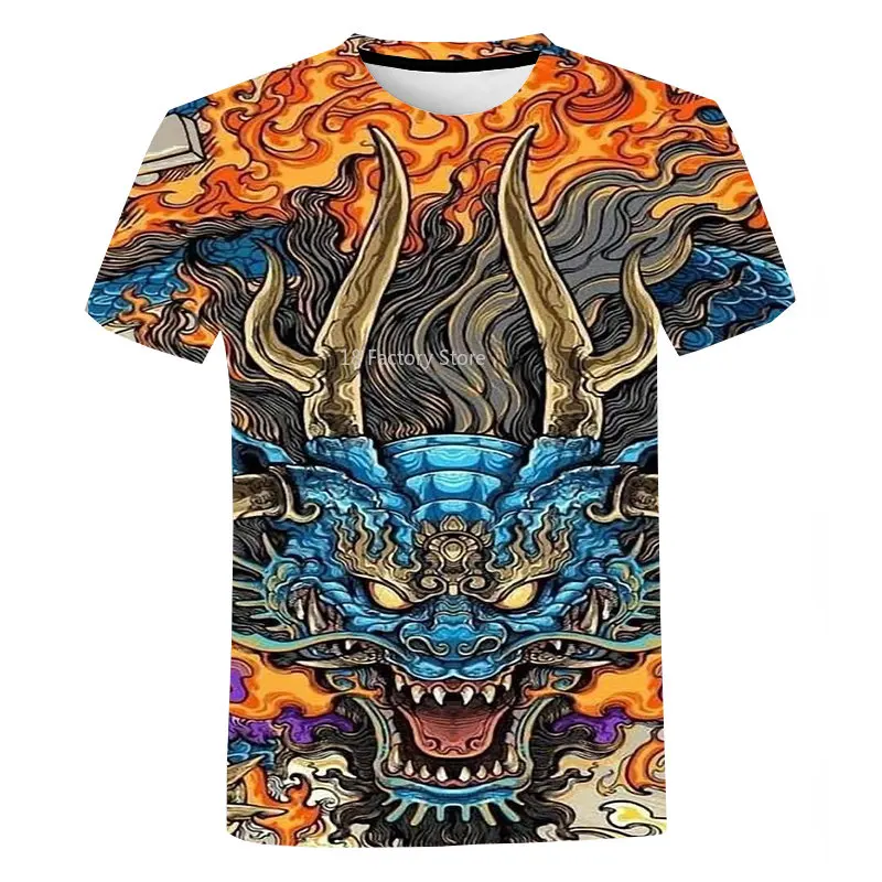 

2023 new fashion Dragon 3D printed T Shirt Casual Comfortable Street T Shirt Male Handsome O-Neck Short Sleeve T-Shirt