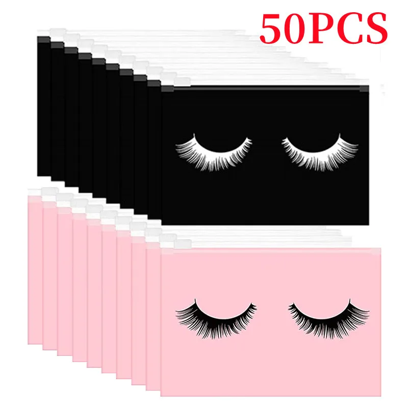 

50pcs Zipper Eyelash Aftercare Bags EVA Waterproof Makeup Bags Portable Cosmetics Packaging Organizer Travel Pouches Storage Bag