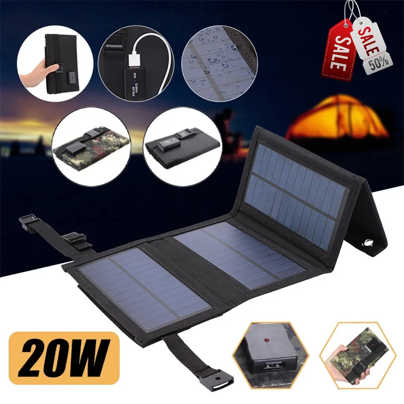 20 Вт 5 В складная солнечная панель USB портативное зарядное устройство для