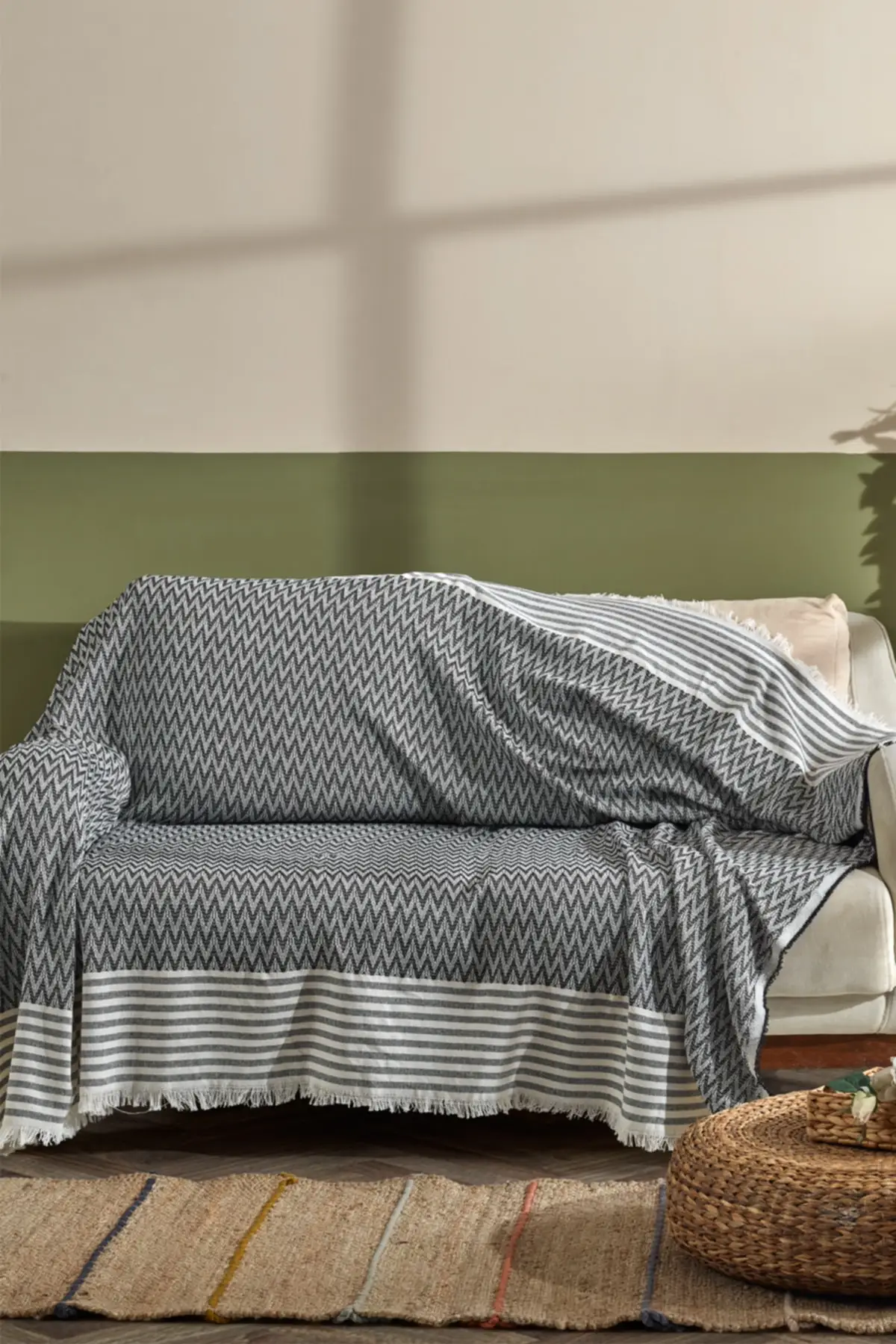 

Trio Natural Linen Seat Cover | Shawl Salon Textile Home & Furniture