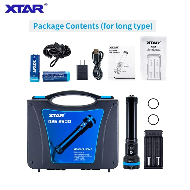 

SKILHUNT XTAR D26 2500 Фонарик для дайвинга