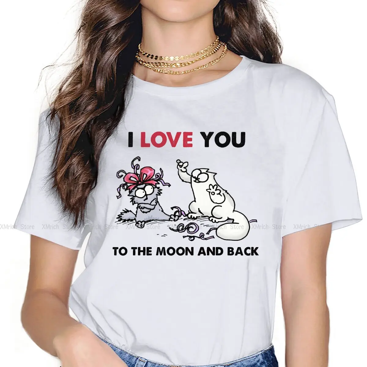 

I Love You Women Tshirts Simon's Cat Freedom and Humor Whimsy Gothic Vintage Female Clothing Large Cotton Graphic Clothes