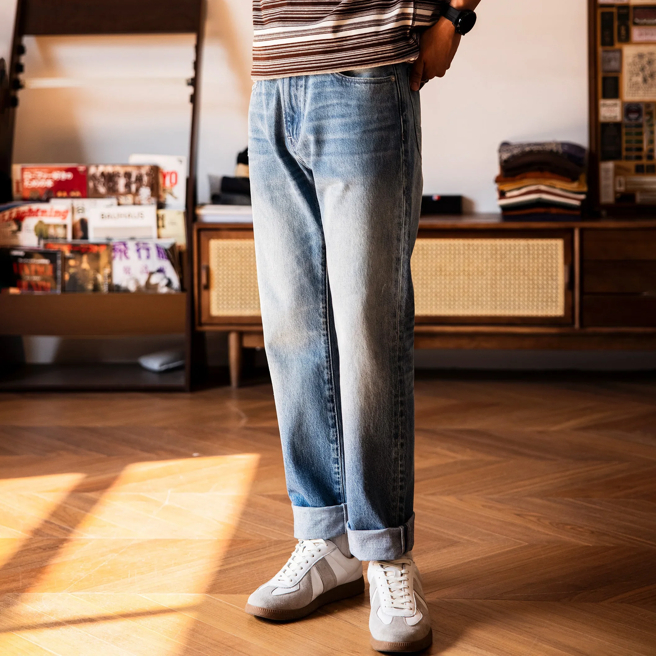 511XX-0012 Красный Торнадо хорошее качество потертые облегающие джинсовые брюки 100%