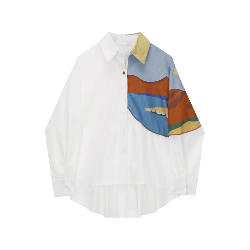 

2022 Autumn Fashion New Oversize Shirt Women Temperament Long-sleeved Lapel Woman Shirt Harajuku Casual Loose Tops Y2k Spring