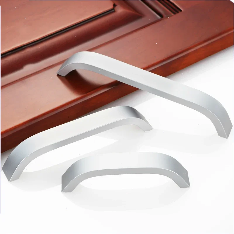 Кухонные ручки рукоятки черного цвета для ящиков шкафов из алюминиевого сплава 96