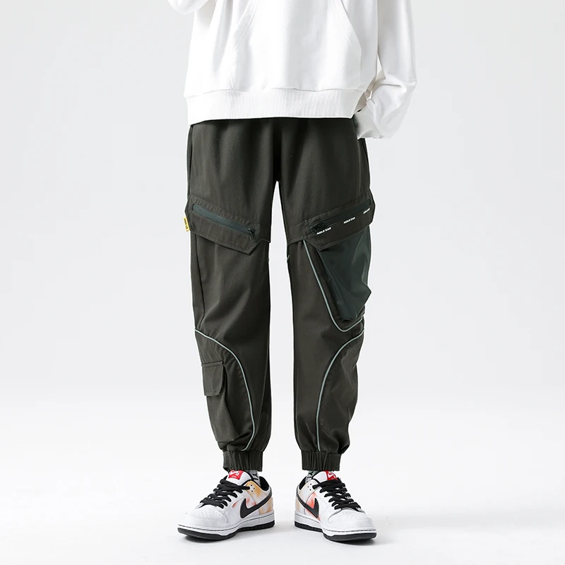 

Designer Trend Cargo Pants Male Hip Hop High Quality Fashion Loose Men Joggers Pant Japan Style Cotton Multi-Pocket Trousers