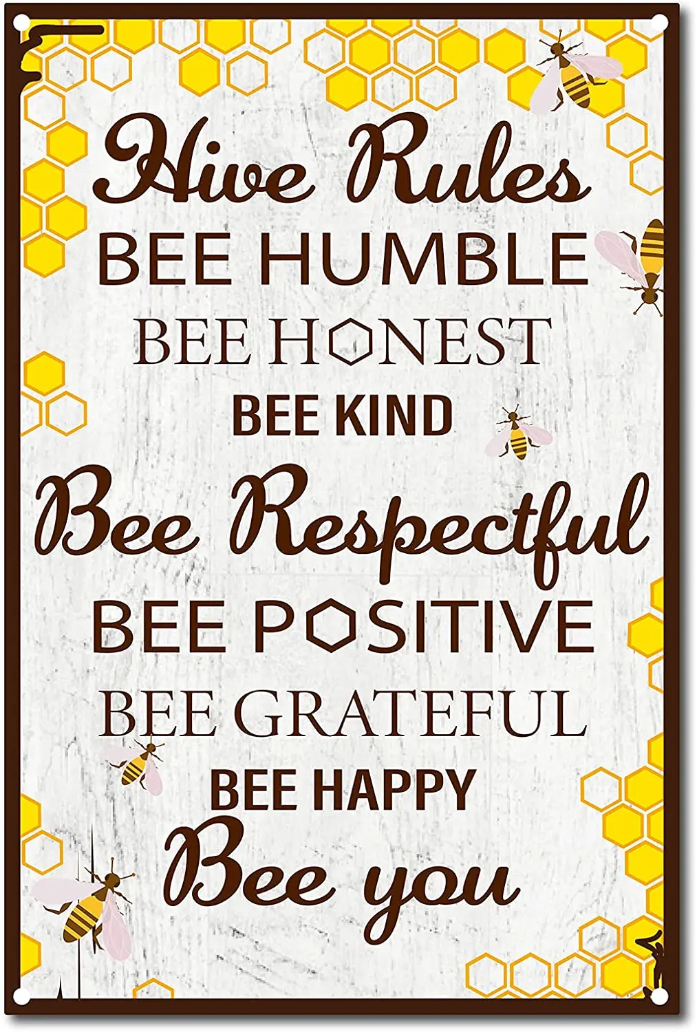 

Металлический жестяной знак Hive Rules Bee Happy Retro винтажный Забавный Настенный декор художественная роспись железная живопись для дома сада бара