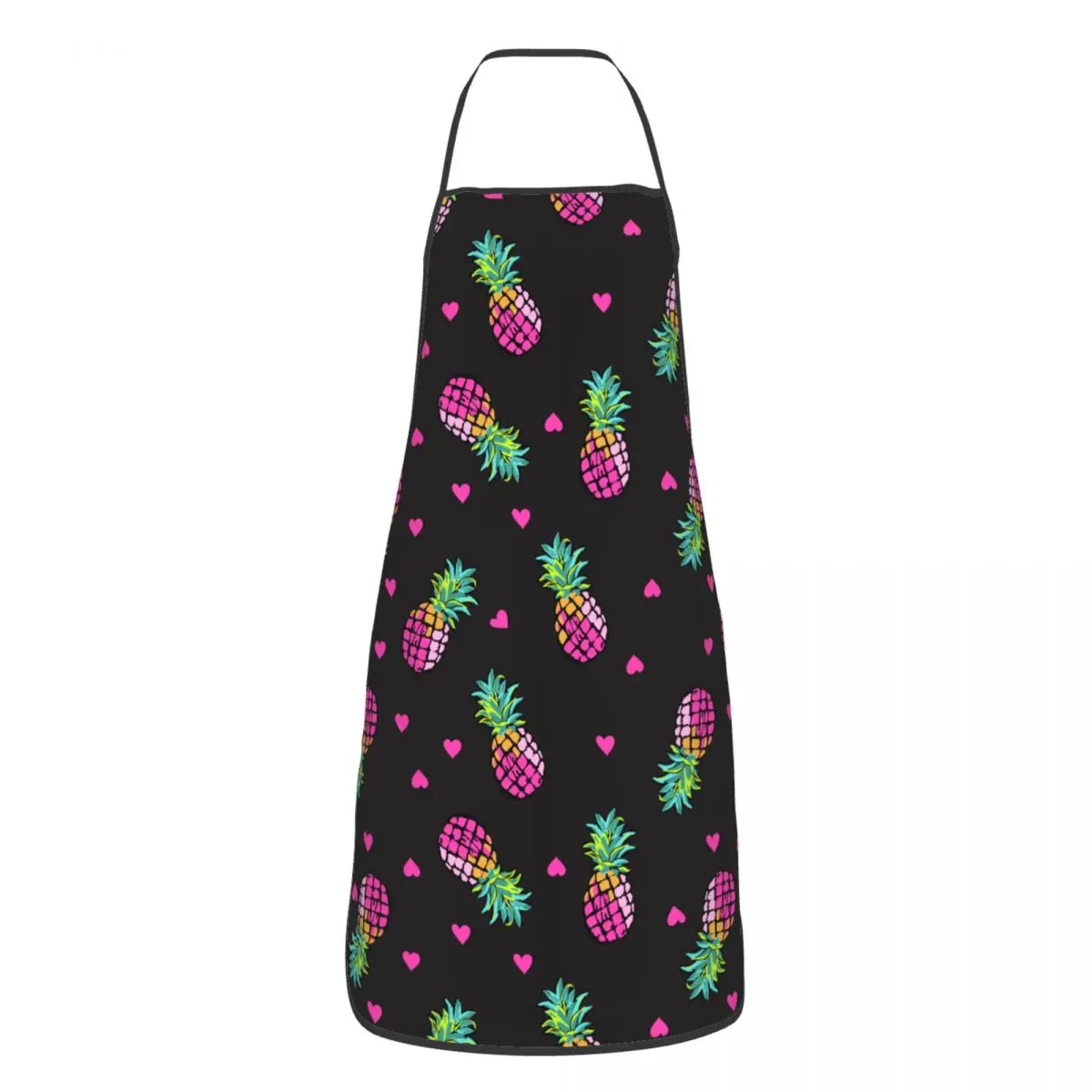 

Pink Hearts And Pineapple Polyester Aprons 52*72cm Kitchen Baking Bib Tablier Home Cleaning Gardening Pinafore for Chef Barista