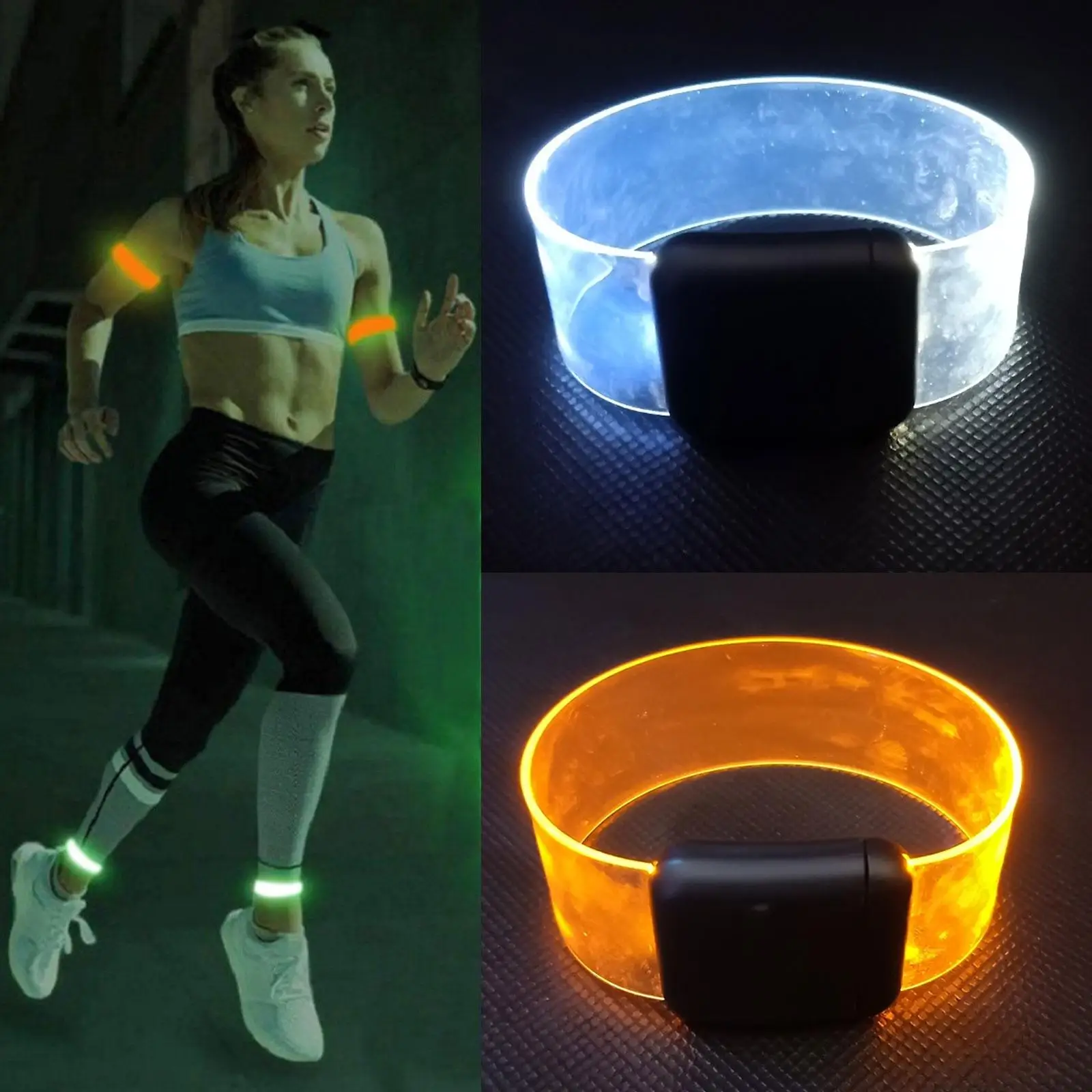 Светящийся браслет на запястье 21 см для ночной езды безопасный светодиодный
