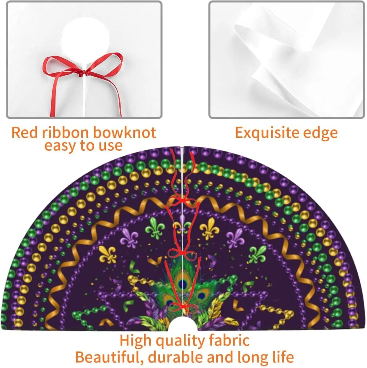 Фестивальная фиолетовая юбка для рождественской елки Fleur De Lis забавный коврик