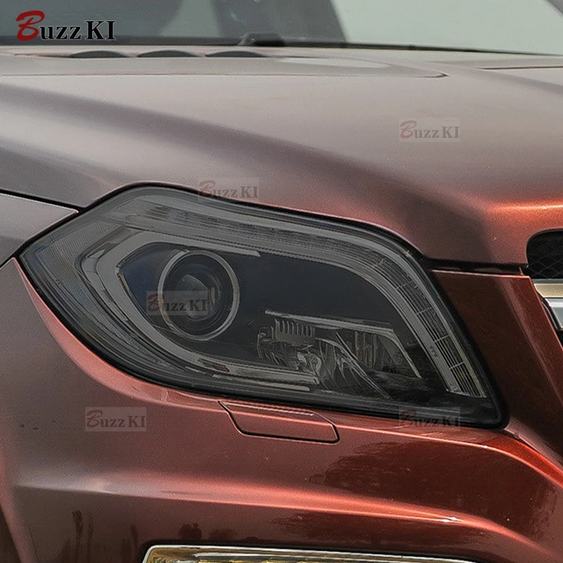 2 шт. защитная пленка для фар автомобиля прозрачная черная наклейка из ТПУ Mercedes Benz