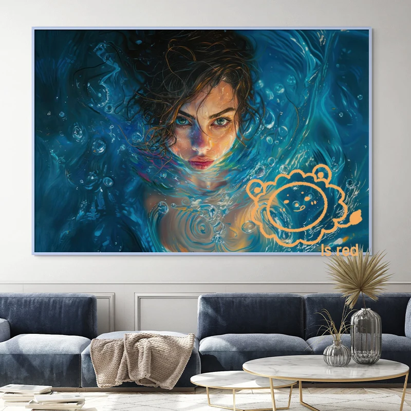 Женское искусственное лицо женщины абстрактная девушка Midjourney холст печать на