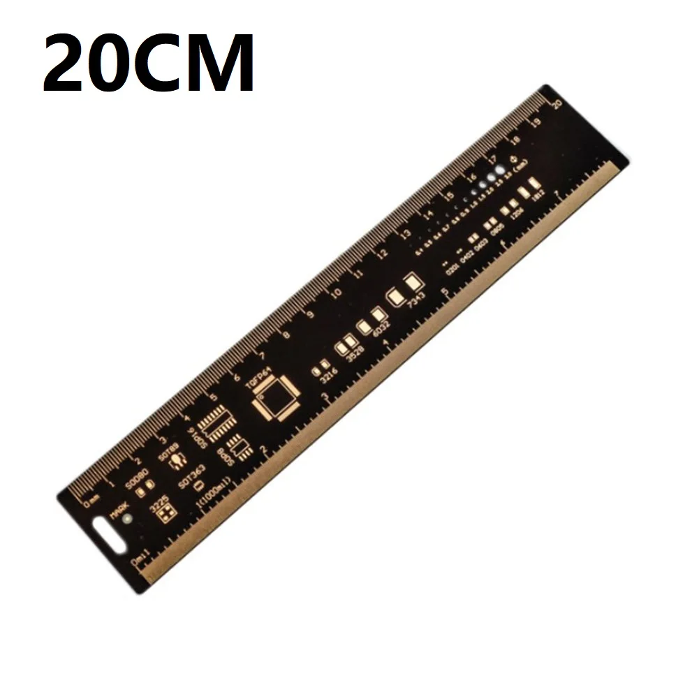

Multifunctional PCB Ruler Measuring Tool 15/20/25cm Resistor Capacitor Chip IC SMD Diode Transistor Packa D2PAK SMA 180 Degrees