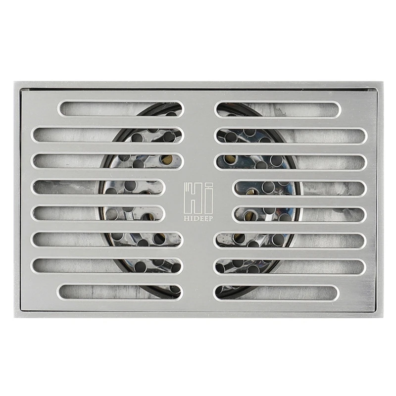 

Bathroom Drain Brass Square Shower Room Floor Drain Trap Waste Grate With Hair Strainer Anti Smelly Drains 140X90mm