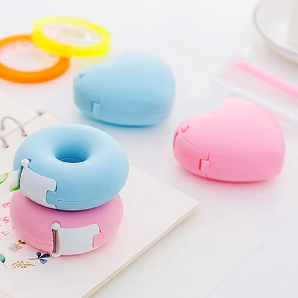 

GUGCGV Candy Color Love Heart Donut Shape Eyelash Extension Tape Cutter Adhesive Tape Holder Tape Cutter Grafting Eyelash