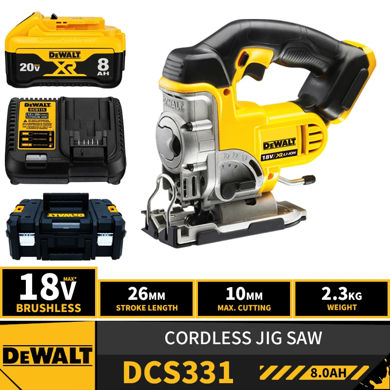 

DEWALT DCS331 Cordless Jig Saw 18V Lithium Power Tools 3000SPM Cutting Wood Steel TSTAK II With Battery Charger