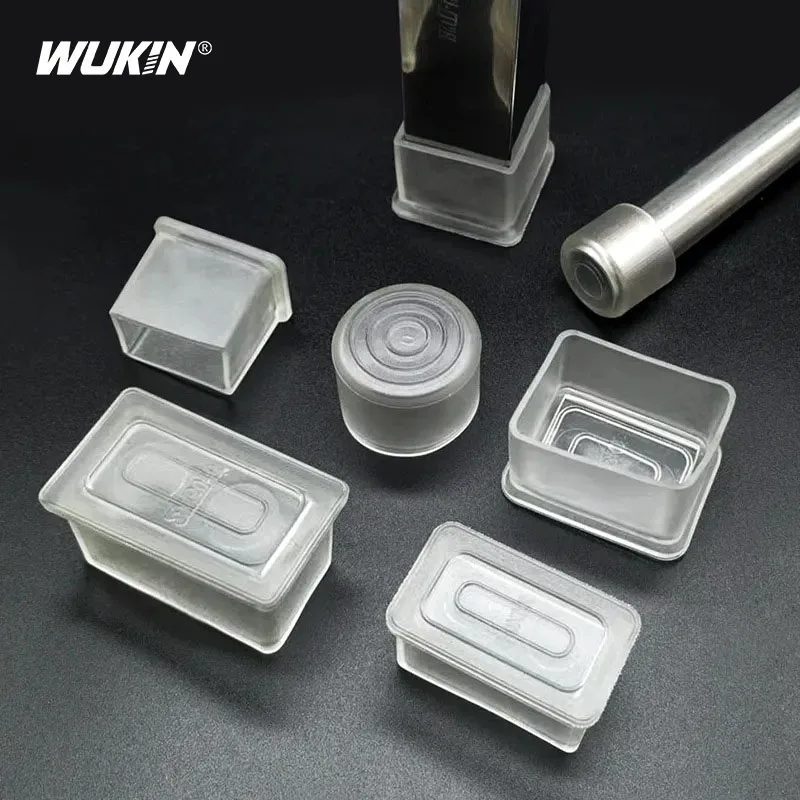 

4/8/12pcs Transparent PVC Table Chair Leg Cap Round/Square Foot Cover Non-slip Floor Protector Pads Socks Pipe Plugs Home Decor