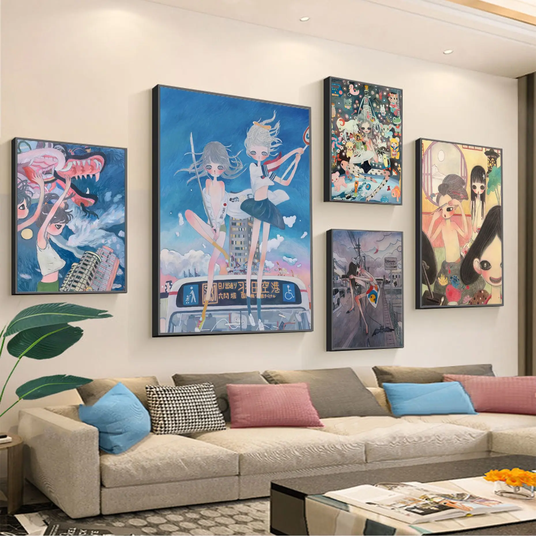 Aya Takano Anime Anime Posters Sticky Fancy Wall Sticker for Living Room Bar Decoration Room Wall Decor