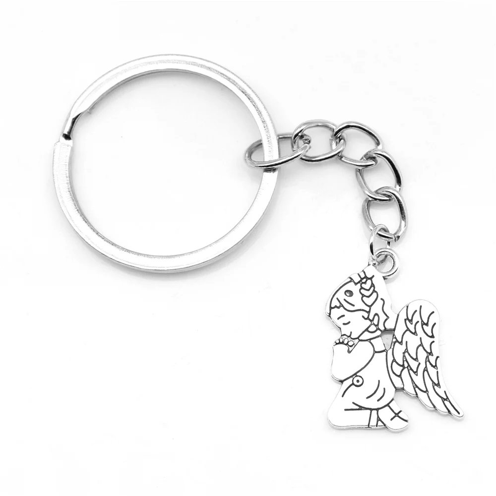 

1pcs Antique Silver Color 17x24mm Praying Angel Keychain Handmade Jewerly Diy