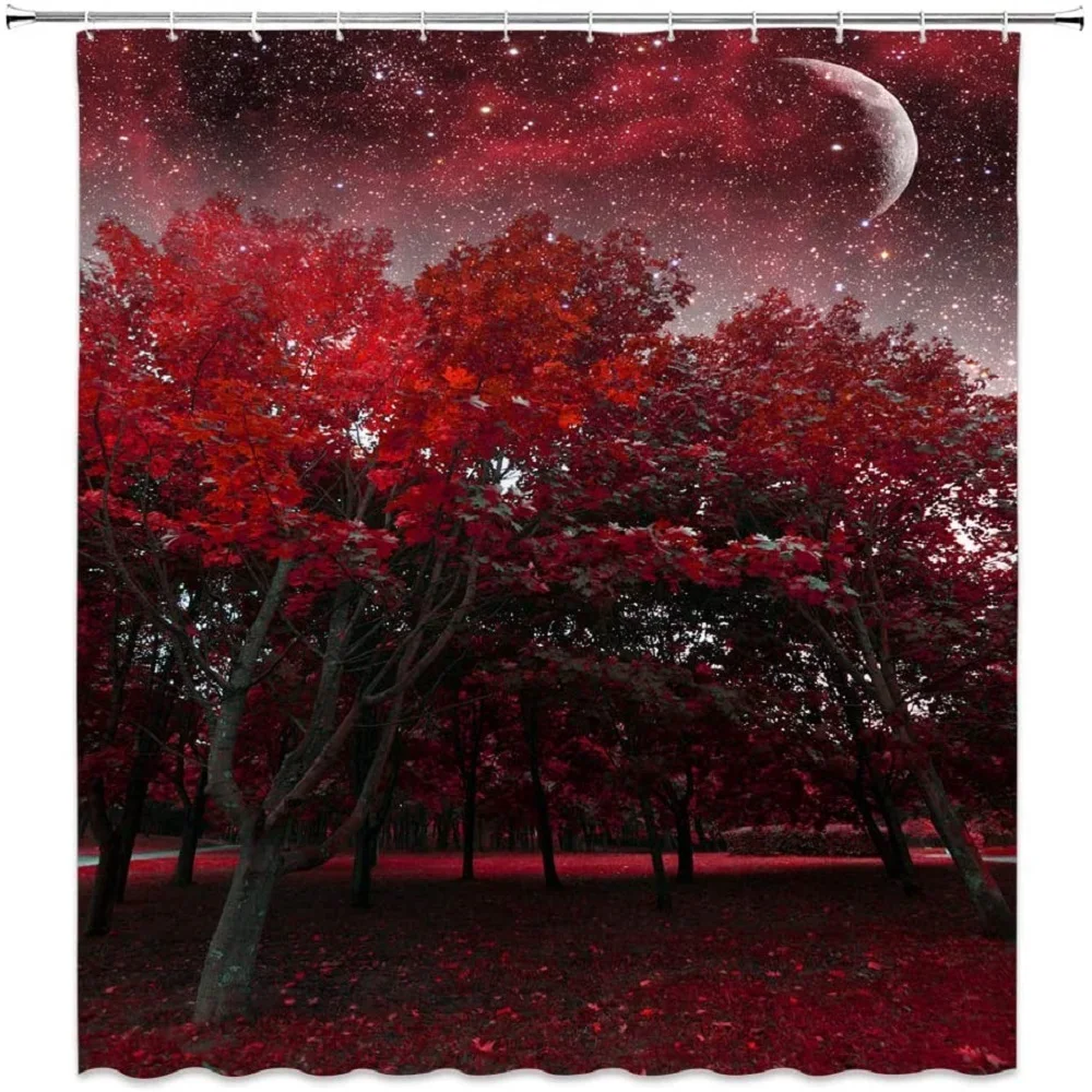

Yellow Maple Leaves Oil Painting Shower Curtain Fall Forest PlantFallen Leaf Nature Scenery Waterproof with Hooks Bath Curtains