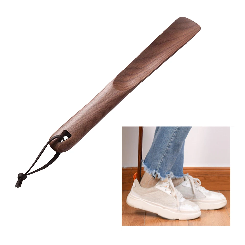 

Профессиональный обувной гудок из черного ореха, гибкий обувной Гудок с длинной ручкой, полезный подъемник обуви из твердой древесины