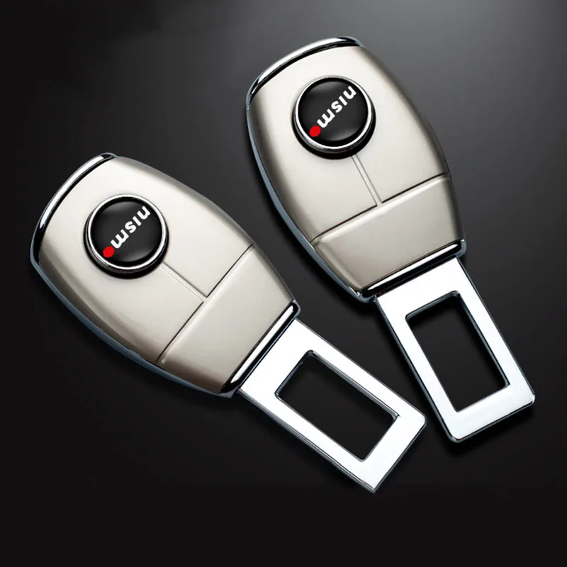 

1pcs Car Seat Belt Extender Buckle Clip Alarm Muffler For Nismo Logo Emblem R34 GTR Nissan Tiida Sylphy Teana X-trail 1 2 Qashqa