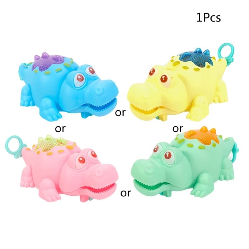 

Pool Float Bath Toy Wind-Up Clockwork Pull String Crocodile LED Light Animal Toy