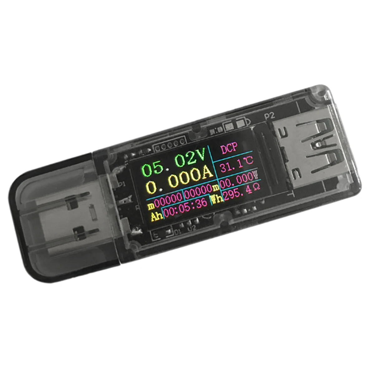 

-UT 5A USB Color Screen Tester 0.96-Inch IPS Voltmeter Power Capacity Fast Charging Protocol QC2.0/3.0 Charger Tester
