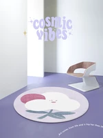 modern bedroom carpet minimalist art cute girly round flower pattern design living room rug kawaii coffee table mat home decor