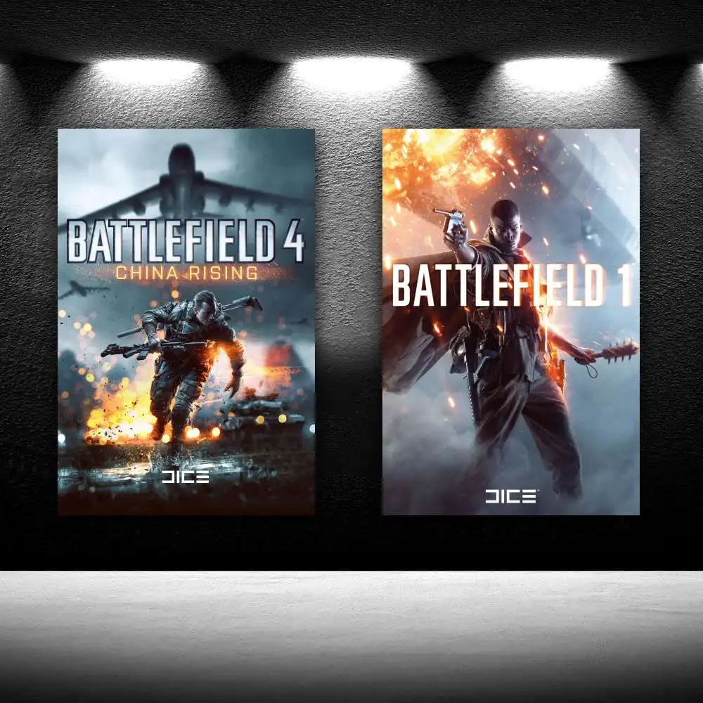 

Battlefield 1and 4 Classic Game Professional Merchandise Decorative Painting Canvas Wall Art Living Room Posters Bedroom