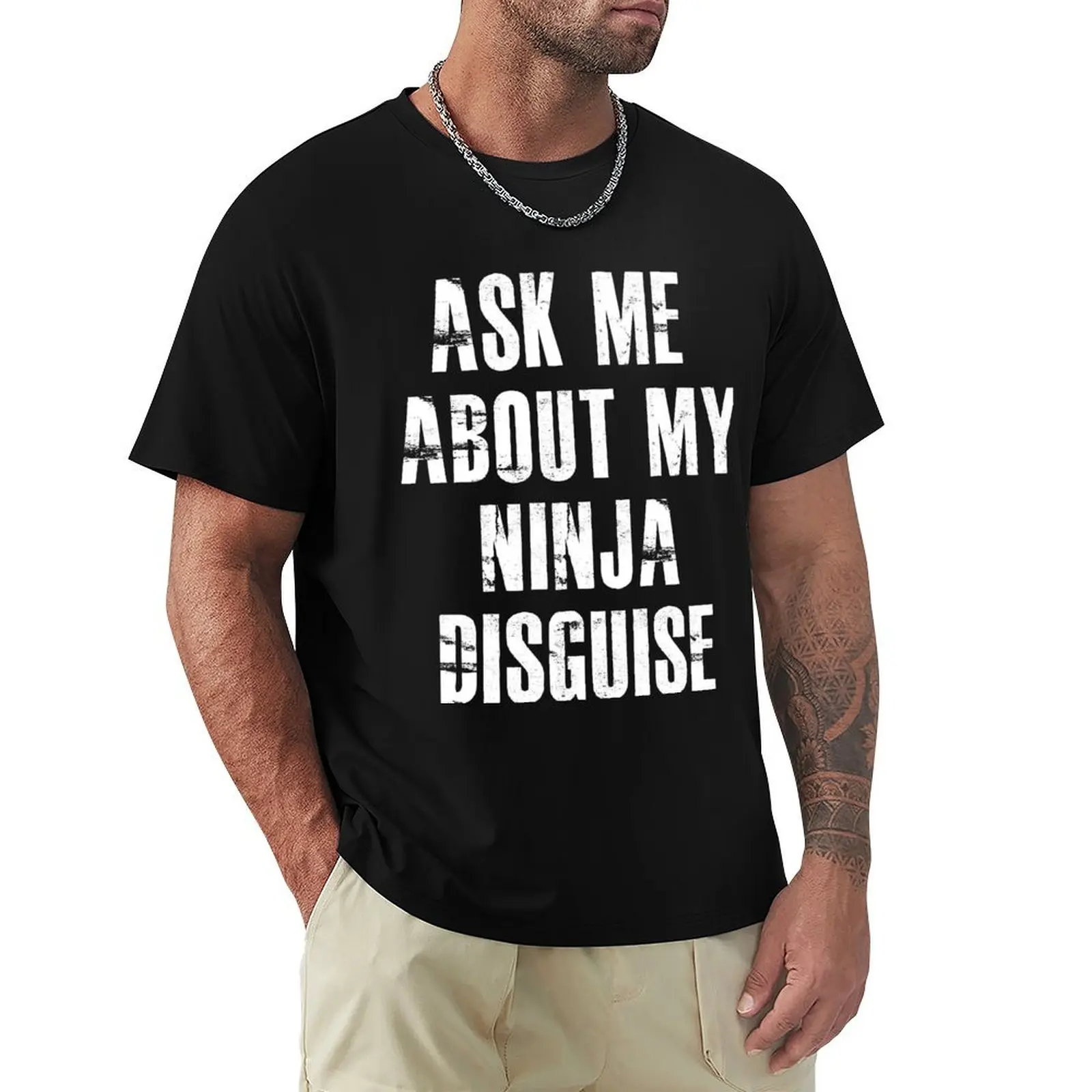 Спросите меня о моем ниндзя маскировочная футболка топы летние мужские футболки
