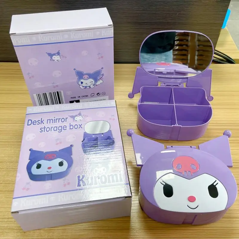 Зеркало для макияжа коробка хранения My Melody Kuromi настольный органайзер с милыми