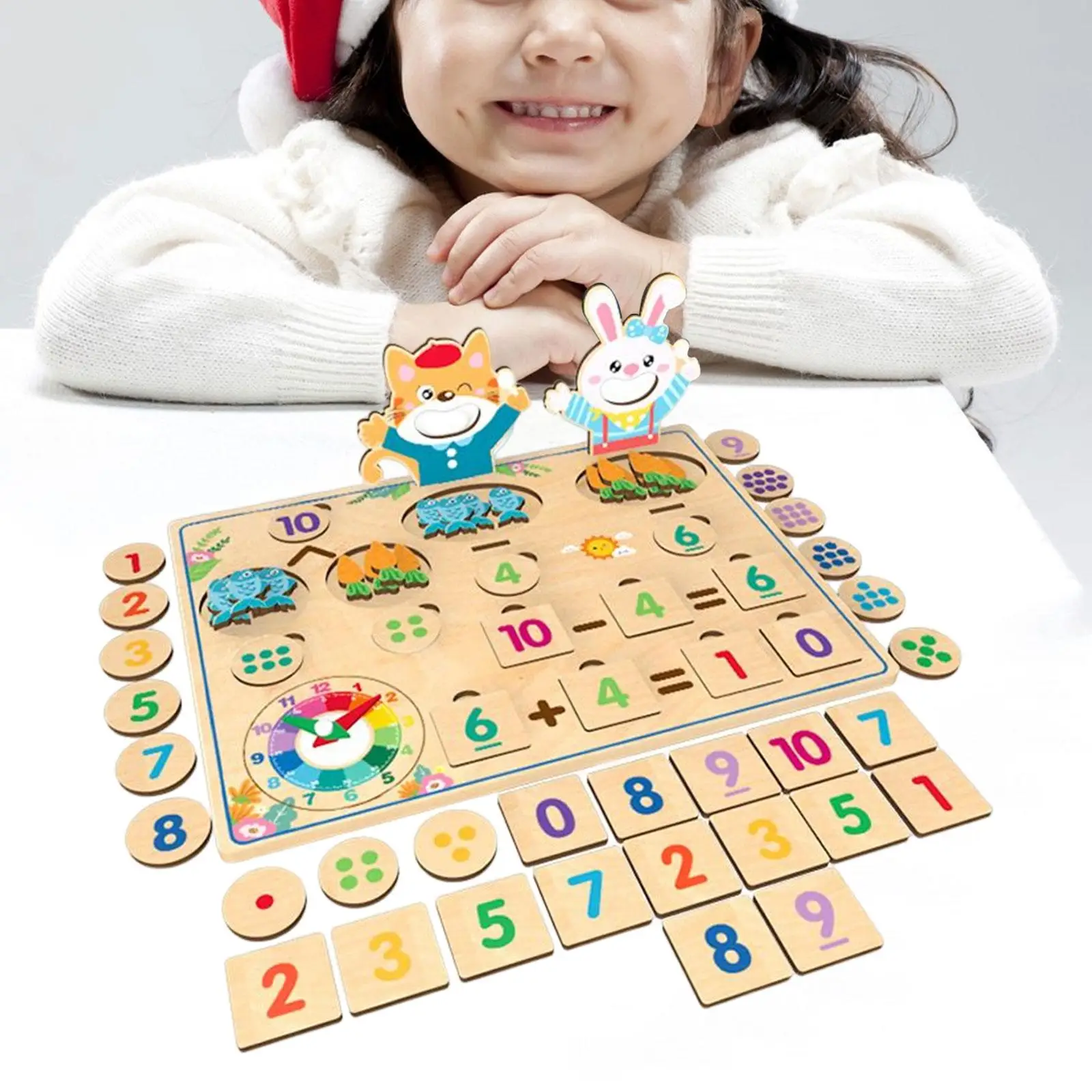 

Wood Mathematical Learning Toy Calculation Board Smooth Surface Accessory Counting