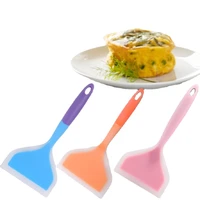 2pcs silicone spatula with hanging hole high temperature wide mouth fish steak spatula non stick pan pancake frying turners