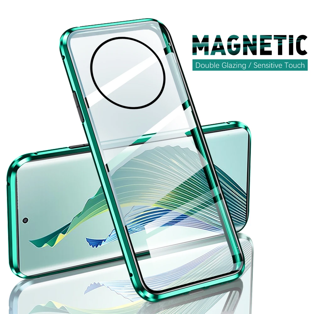 

Магнитный флип-чехол на 360 ° для Honor Magic5 Lite 5G чехол двухстороннее защитное стекло Fundas Honar Magic 5 светильник 5 Lite Magic5Lite