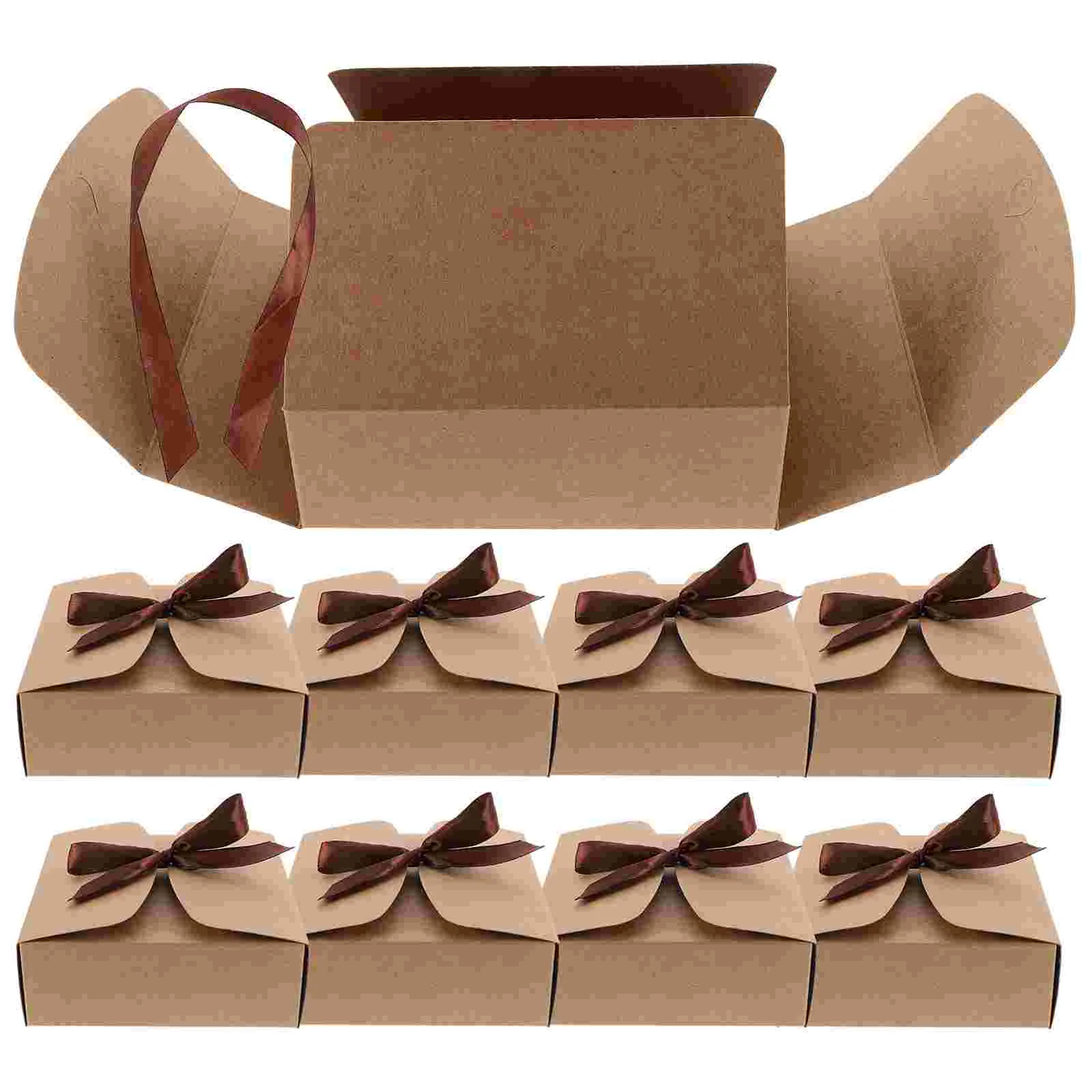 

20 Pcs Square Box Gift Packaging Cases Present Storage Containers Portable Candy Kraft Paper Bridesmaid
