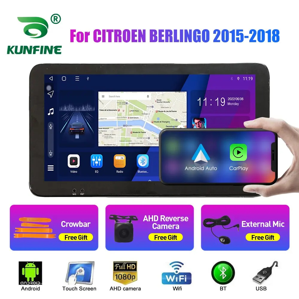

10.33 Inch Car Radio For CITROEN BERLINGO 15-18 2Din Android Octa Core Car Stereo DVD GPS Navigation Player QLED Screen Carplay