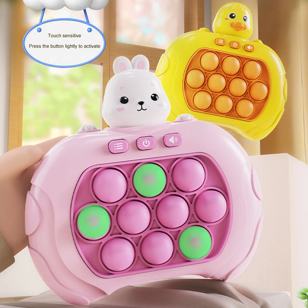 

Press Bubble Fidget Toys Quick Push Bubble Game Handle Toy Kids Anti-Stress Sensory Toys Funny Light-Up Whac-A-Mole Game Machine