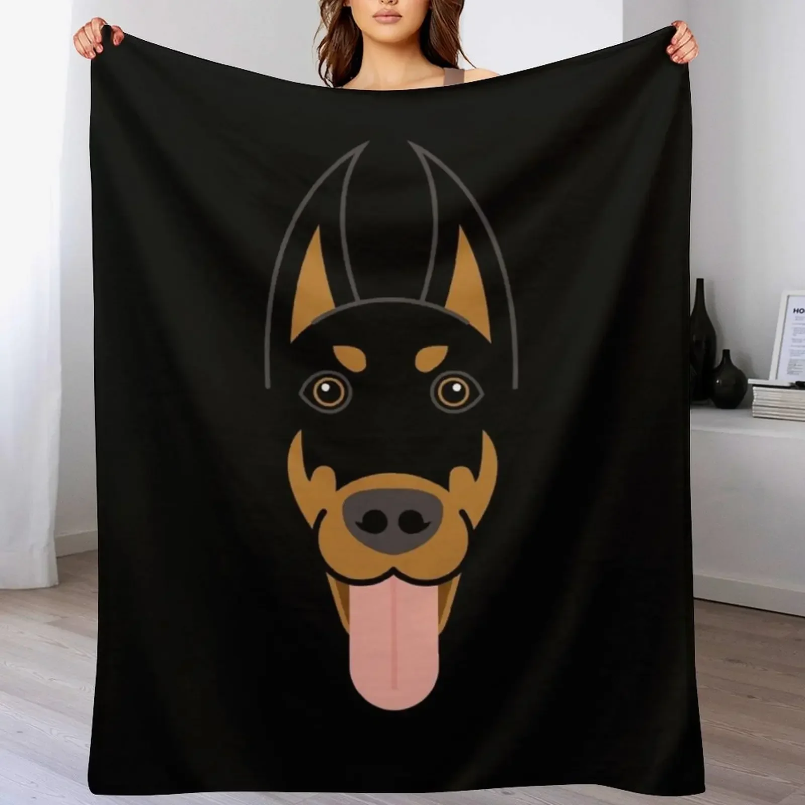 Собака породы Доберман-пинчер face одеяло дизайнерские мягкие диваны одеяла