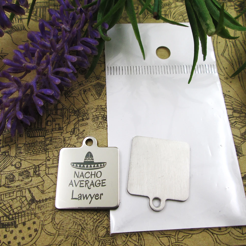 10 шт./лот --- подвески из нержавеющей стали &quotNacho среднего юриста&quot более стилей