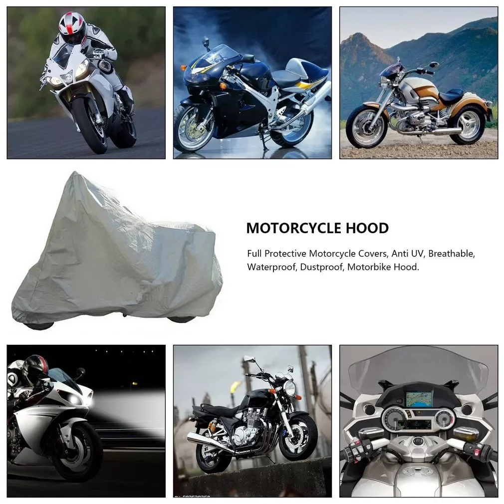 

Durable PEVA Fabric Waterproof Outdoor Motorcycle Cover Electric Bicycle Covers Motor Rain Coat Waterproof Suitable for All Moto