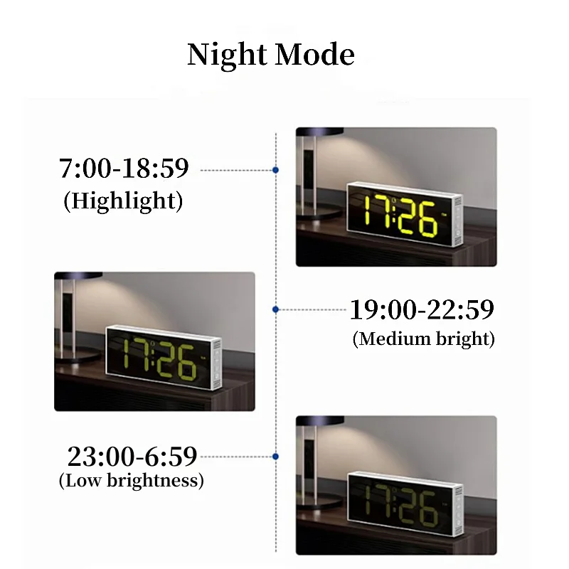 Настенные цифровые часы с дистанционным управлением RGB