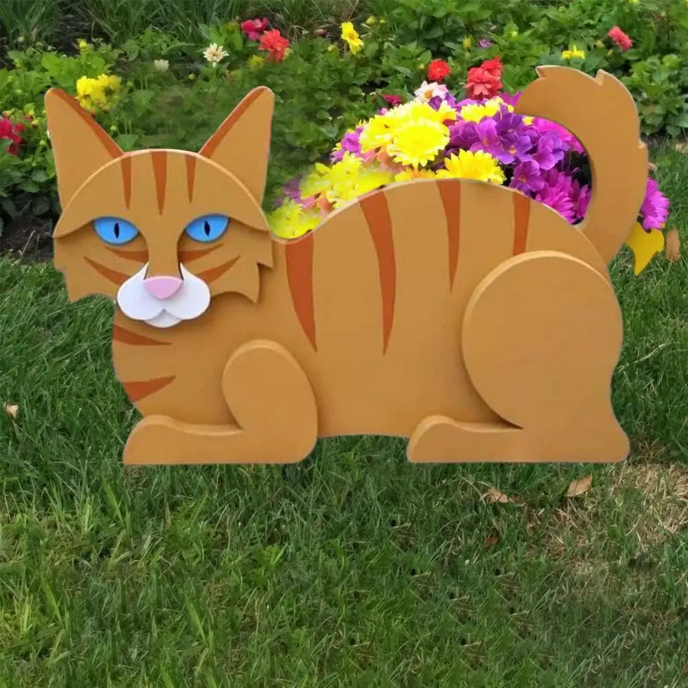 

Great Flower Holder Waterproof PVC Material Kitten Shape Plant Pot Garden Animal Planter Eco-friendly Plant Pot Home Decor