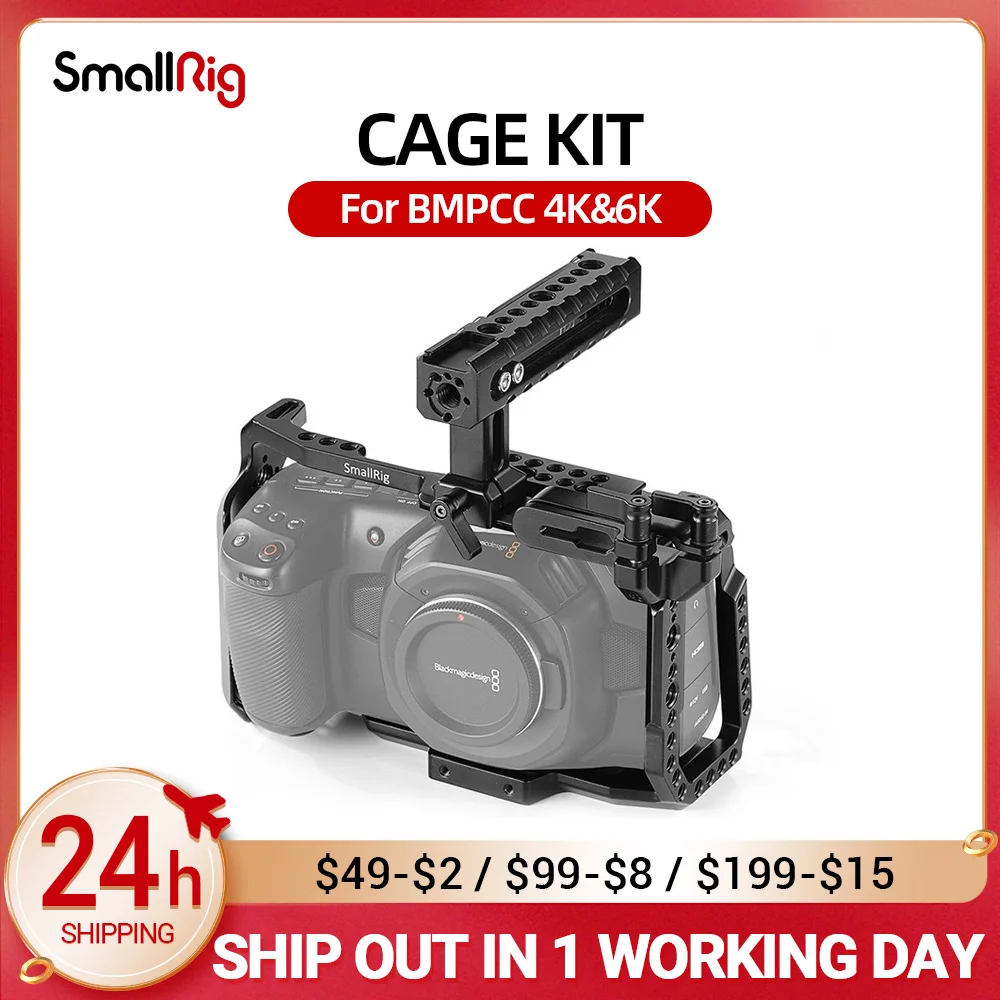 

SmallRig BMPCC 4 K Cage Kit for Blackmagic Design Pocket Cinema Camera 4K BMPCC 4K / BMPCC 6K Comes with Nato Handle SSD Mount