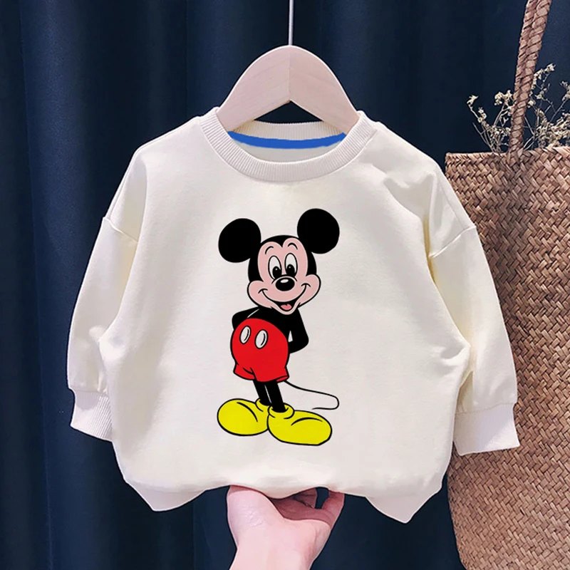 

Disney Unisex Autumn Winter Hoodie Boys Girls Cartoon Mickey Minnie Blouse Fashion Toddler Sweatshirt Children O-neck Clothes
