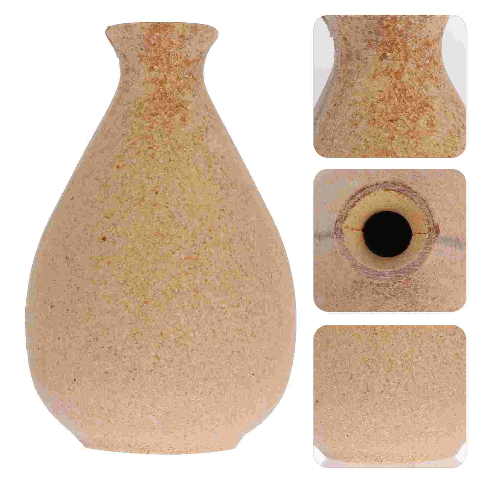 

1Pc Wood Flower Vase Office Desktop Vase Adornment Simple Photography Prop