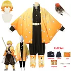 Aldult детский аниме рассекающий демонов киметсу no Yaiba Agatsuma Zenitsu Косплей Костюм женское кимоно Униформа Хэллоуин Карнавальная одежда