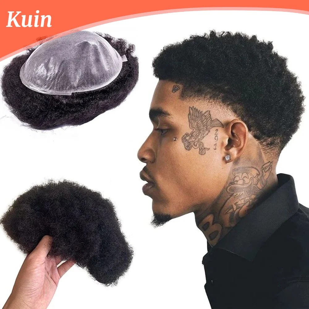 Натуральный мужской парик из искусственной кожи 0 1 мм