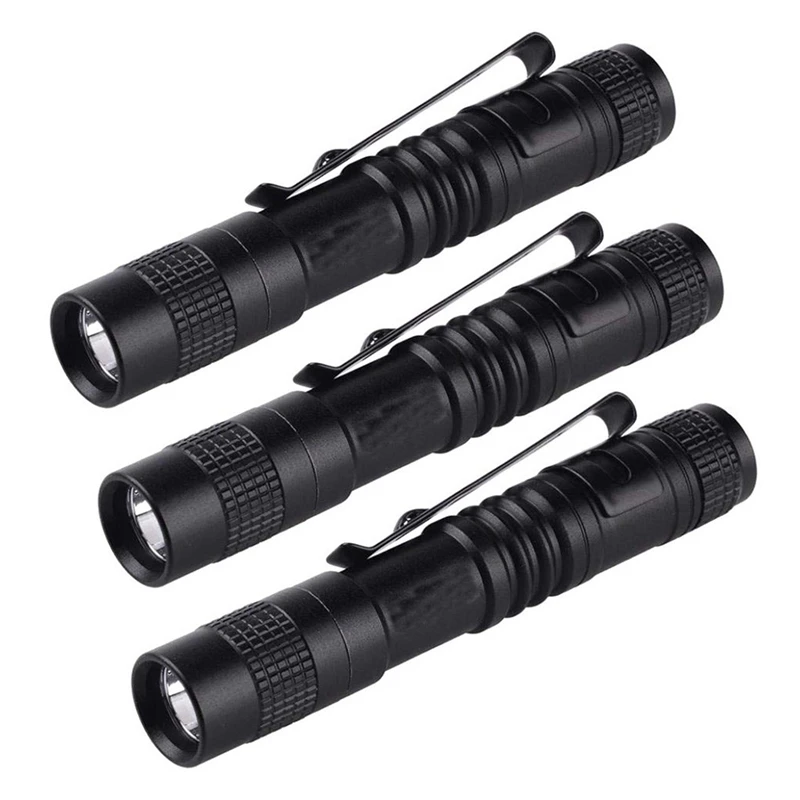 

HOT-3X Flashlight Pen Torch Super Small Mini AAA XPE-R3 LED Lamp Belt Clip Light Pocket Torch With Holster